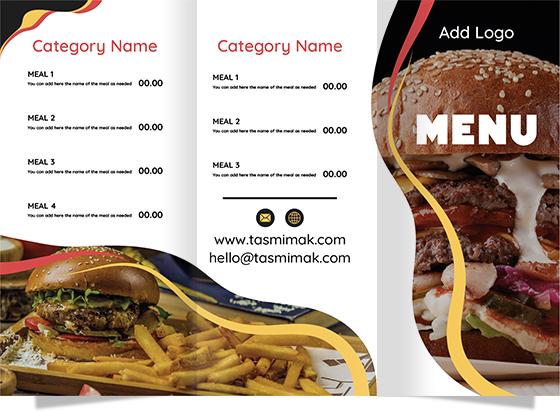 Design beautiful menu ad maker  for burger restaurant 