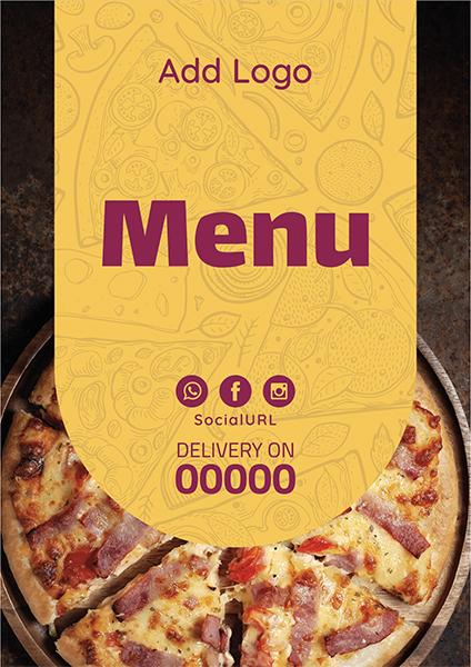 Design menu editable for pizza restaurant  