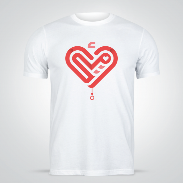 Design T shirt online with heart shape 