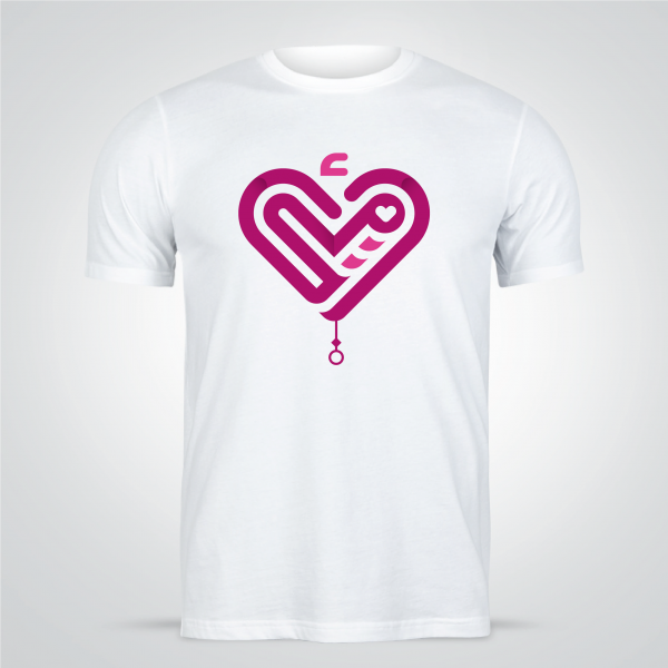 Design T shirt online with heart shape 