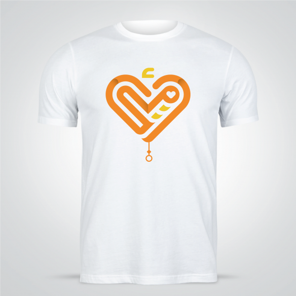 Design T shirt online with heart shape 