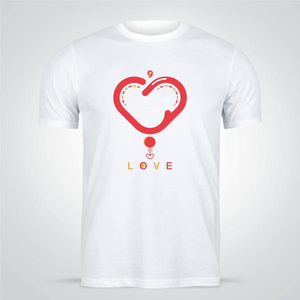 Best t-shirt design online with heart shape 