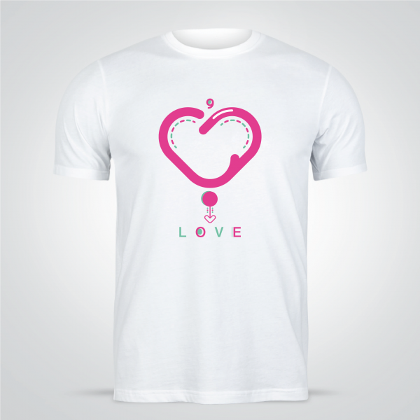 Best t-shirt design online with heart shape 