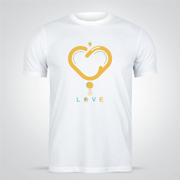 Best t-shirt design online with heart shape 