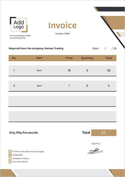 Invoice design template ad maker 