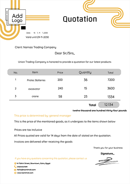 Invoice design template online editable 