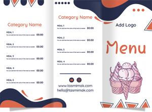 Design menu online modifiable for ice cream shop