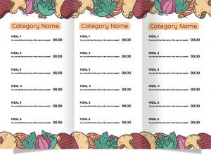 Menu design template editable online with legumes