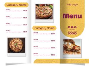 Unique design menu online for pizza restaurant 