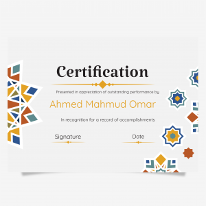 Beautiful certificate design online with geometric shapes 