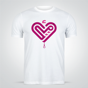 Design T shirt online with heart shape 