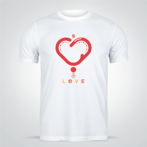 Best t-shirt design online with heart shape 