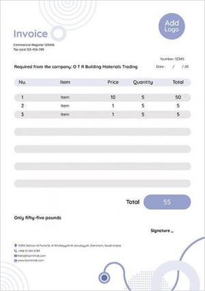 Invoice design template  online with purple color