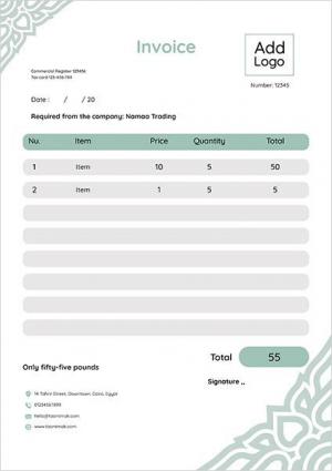 Design green invoice template online 