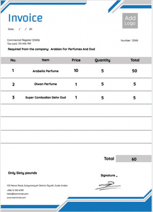 Blue Invoice design template editable 