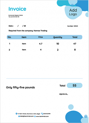 Design Invoice template with blue color 