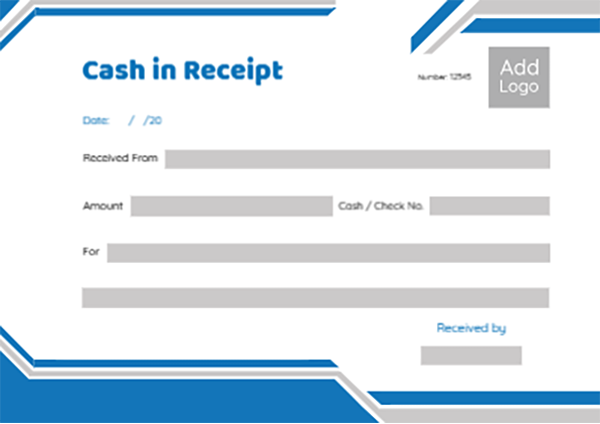 تحميل نموذج ايصال استلام نقدية باللون الازرق اون لاين