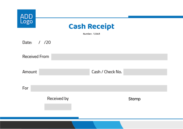 Cash receipt online template simple design 