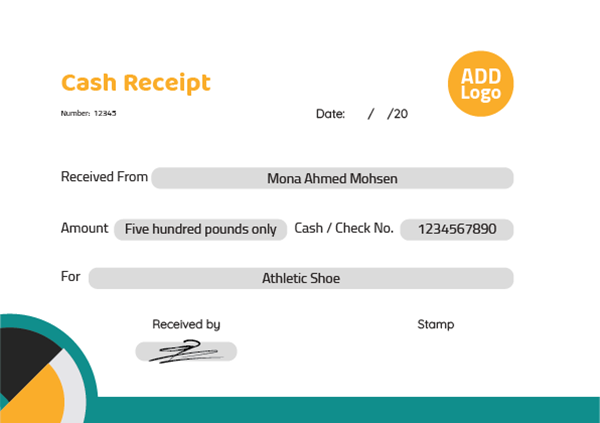 Money | Customer payment receipt with multi color 