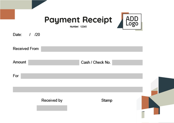  Blank Payment cash receipt design online 