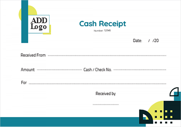 Cash receipt | payment template design with creative shapes