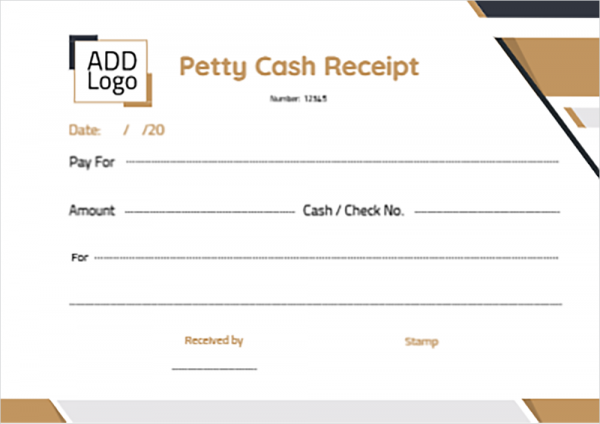 Design petty cash receipt online editable 