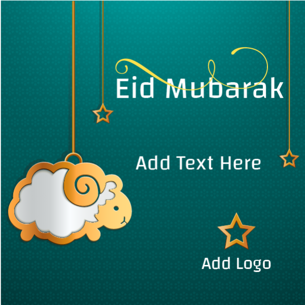 Eid Adha Mubarak Arabic Calligraphy Design with Sheep