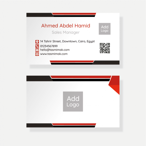 Unique Business card design with red color 