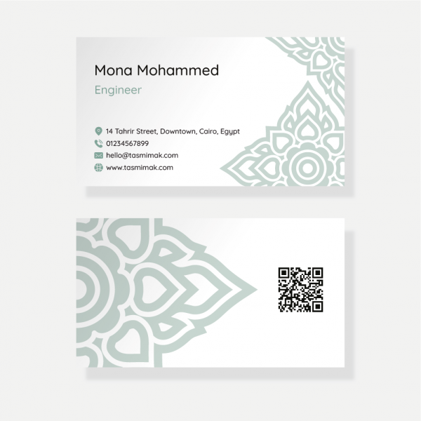 Custom design bussines card with green color 