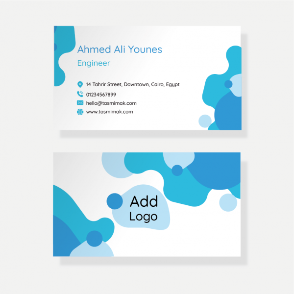 Business card design template online with blue color 