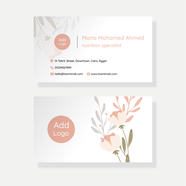 Design business card online editable with pink color 