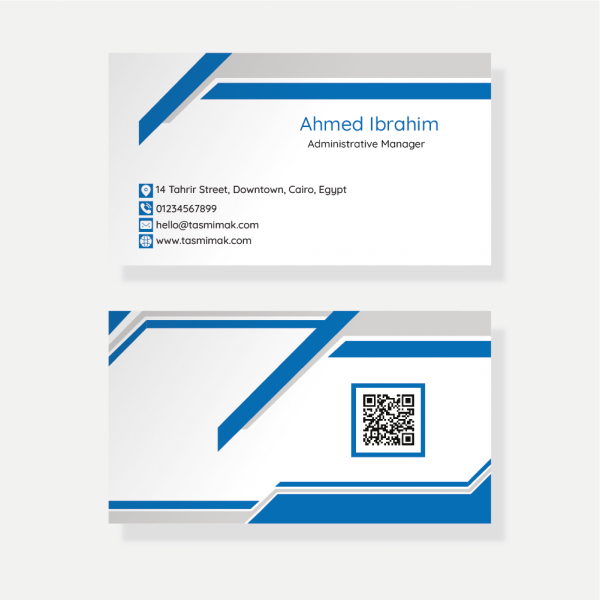 Custom elegant business cards with blue color