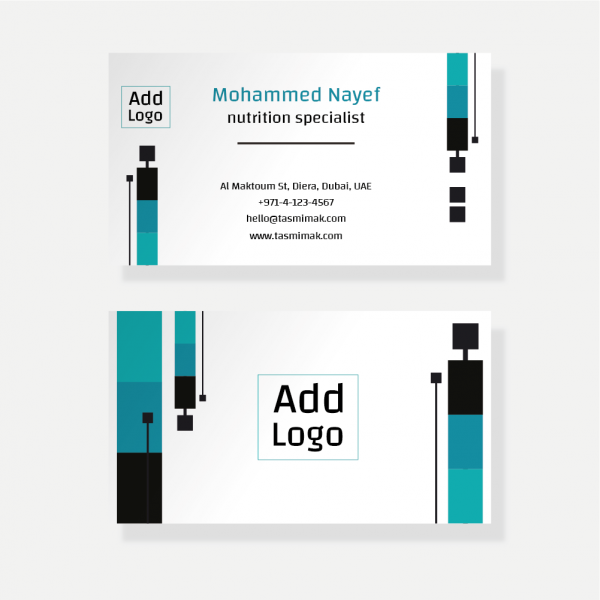 Template business card design online with green color 