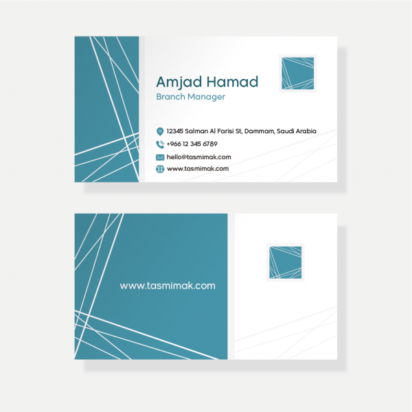 Custom mockup business card with baby blue color online