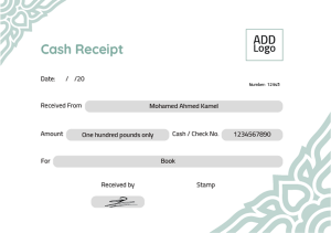 Design green Cash receipt online template editable 