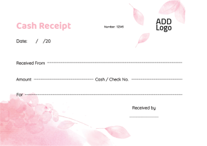 Cash in receipts format online flowery 