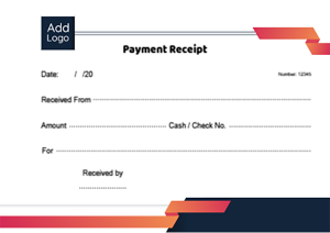 Colorful payment receipt template | sample | format