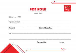 Design sales receipt online | sample with red triangle 
