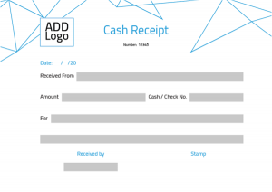 Customer receipt  template | sample with geometric shapes 