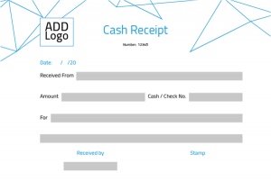 تصميم نموذج ايصال استلام نقدية مع الاشكال الهندسية 