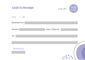 Cash in receipt  generator software with purple color
