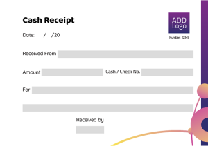 Design a Blank Cash Receipt with Purple Color Online 