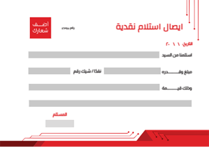 Money  | cash in receipt sample | template with red color