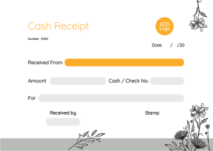 Design cash receipt template online with flowers 