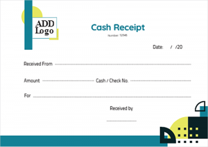 Cash receipt | payment template design with creative shapes