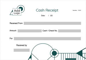 Cash receipt online  generator with dark green color