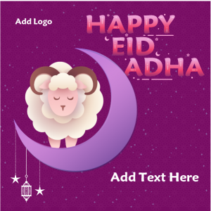 Happy Eid Adha Social Media Post Design with Eid Sheep