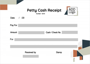 Creat petty cash receipt design online editable 