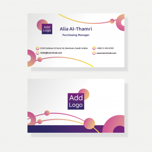 Blank business card  receipt voucher online with purple color 