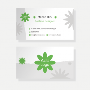 Business card design software | ideas with green flowers